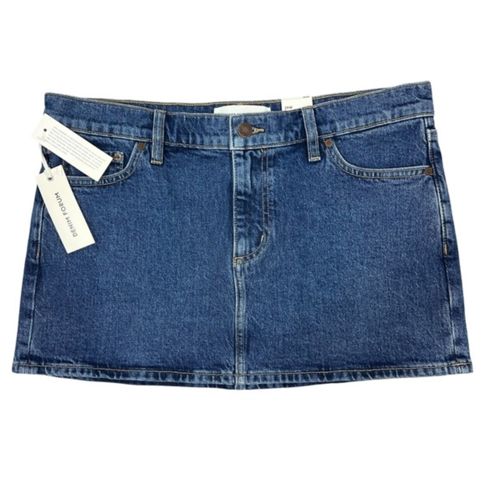 Denim Forum Aritzia Super Low-Rise‎ Micro Mini Jean Skirt 29" Stretch Denim NEW!
